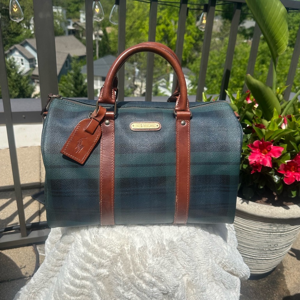 Polo by Ralph Lauren Green and Brown Duffel Bag